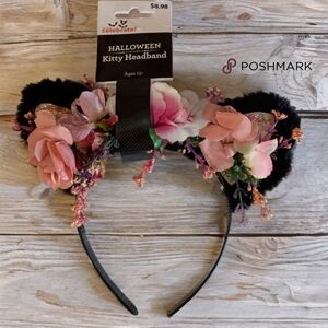 Halloween Kitty Headband - Pink and Black